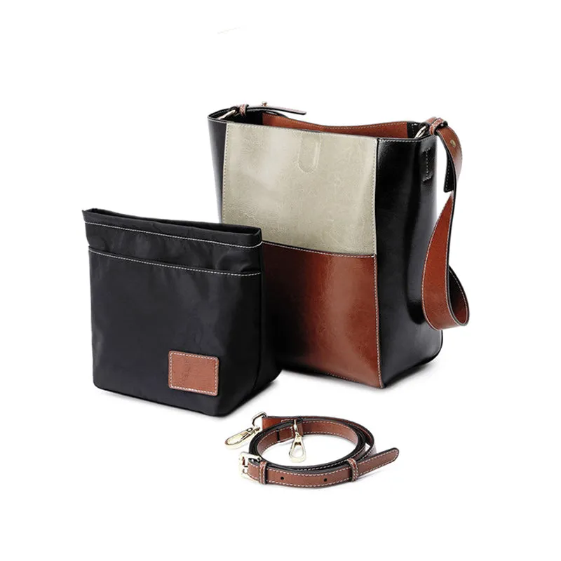 Full Grain Leather Shoulder Bag for Women, Natural Cowhide Leather Crossbody Bag, Women's Stylish Messenger Bag Shopper Bag SX3382