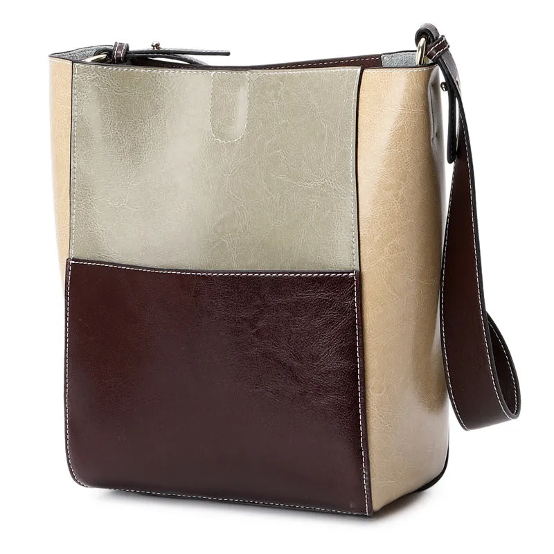 Full Grain Leather Shoulder Bag for Women, Natural Cowhide Leather Crossbody Bag, Women's Stylish Messenger Bag Shopper Bag SX3382