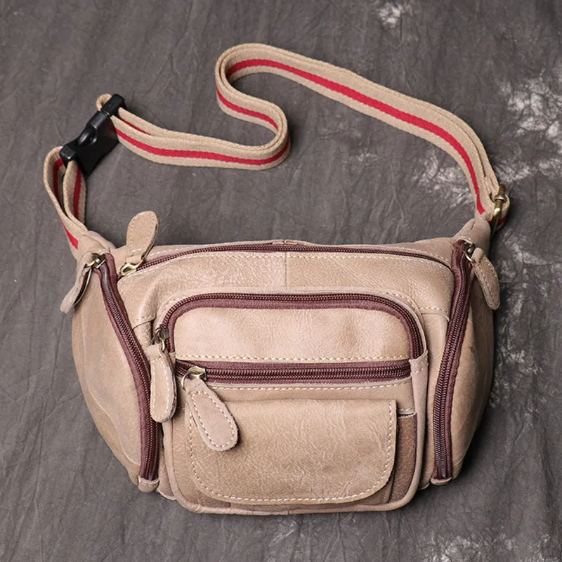 Full Grain Leather Sling Bag Leather Waist Bag Mens Handmade Leather Crossbody Bag Chest Pack