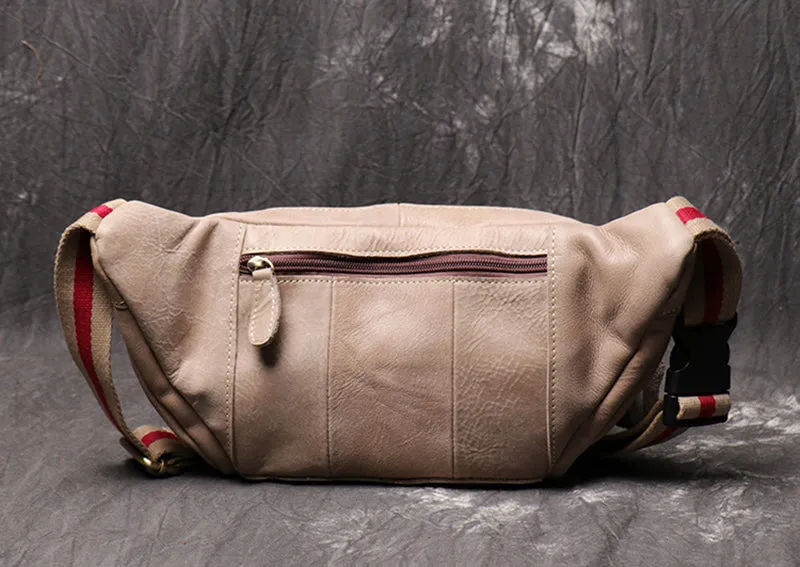 Full Grain Leather Sling Bag Leather Waist Bag Mens Handmade Leather Crossbody Bag Chest Pack