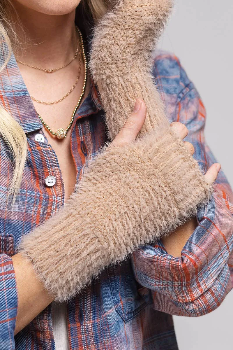 Garter Stitch Fingerless Gloves: Pink