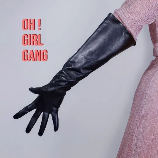 GENUINE LEATHER Black Touch-Screen Gloves (50cm)