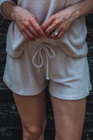 Georgie Ribbed Shorts - Dusty Rose