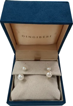 GINGIBERI Real 18k Yellow Gold And Pearl Earrings
