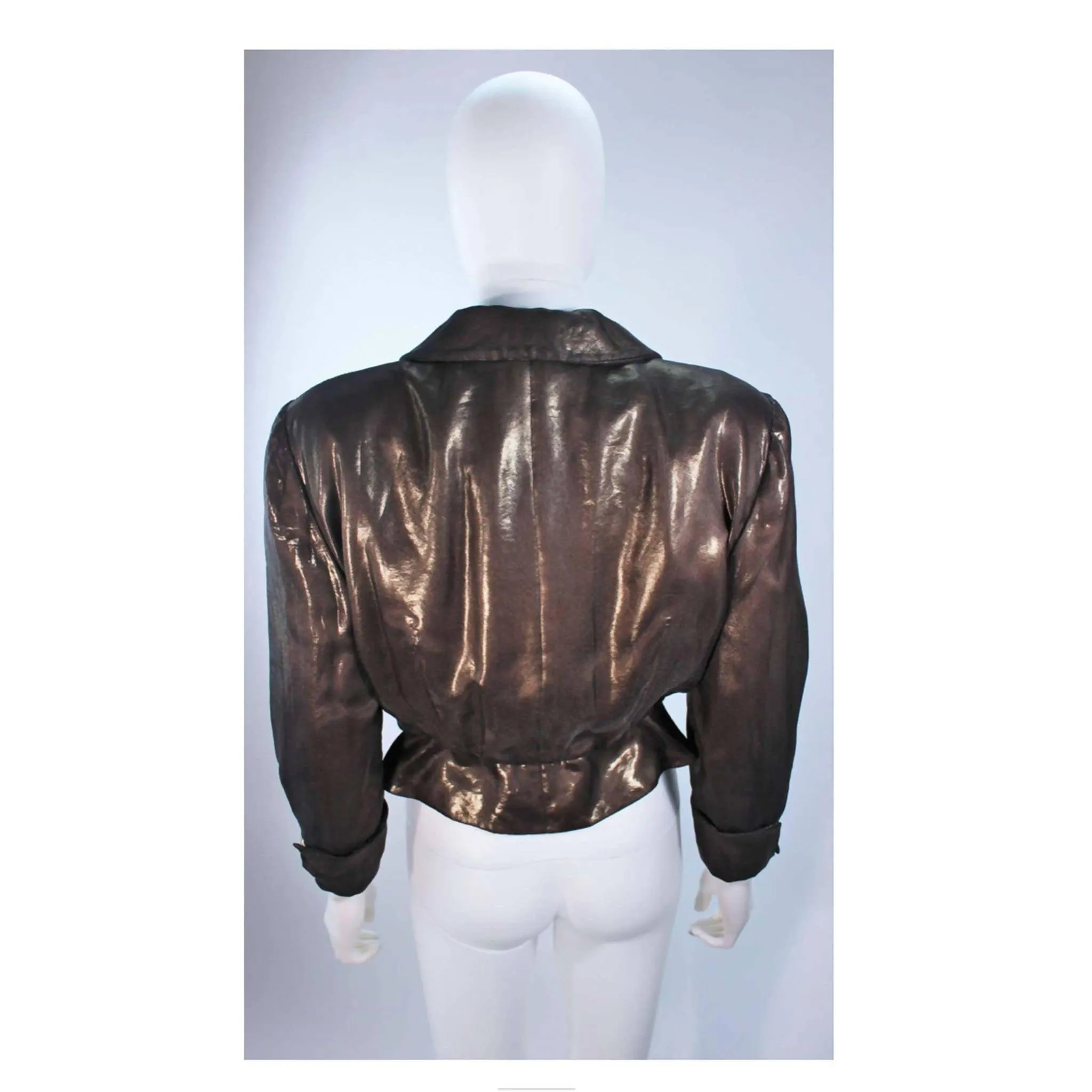 GIORGIO ARMANI Bronze Jacket with Beaded Embroidery | Size EU 44