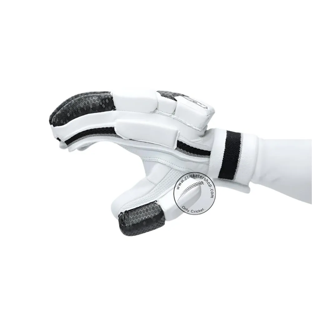 Gortonshire Elite Black & White Cricket Batting Gloves