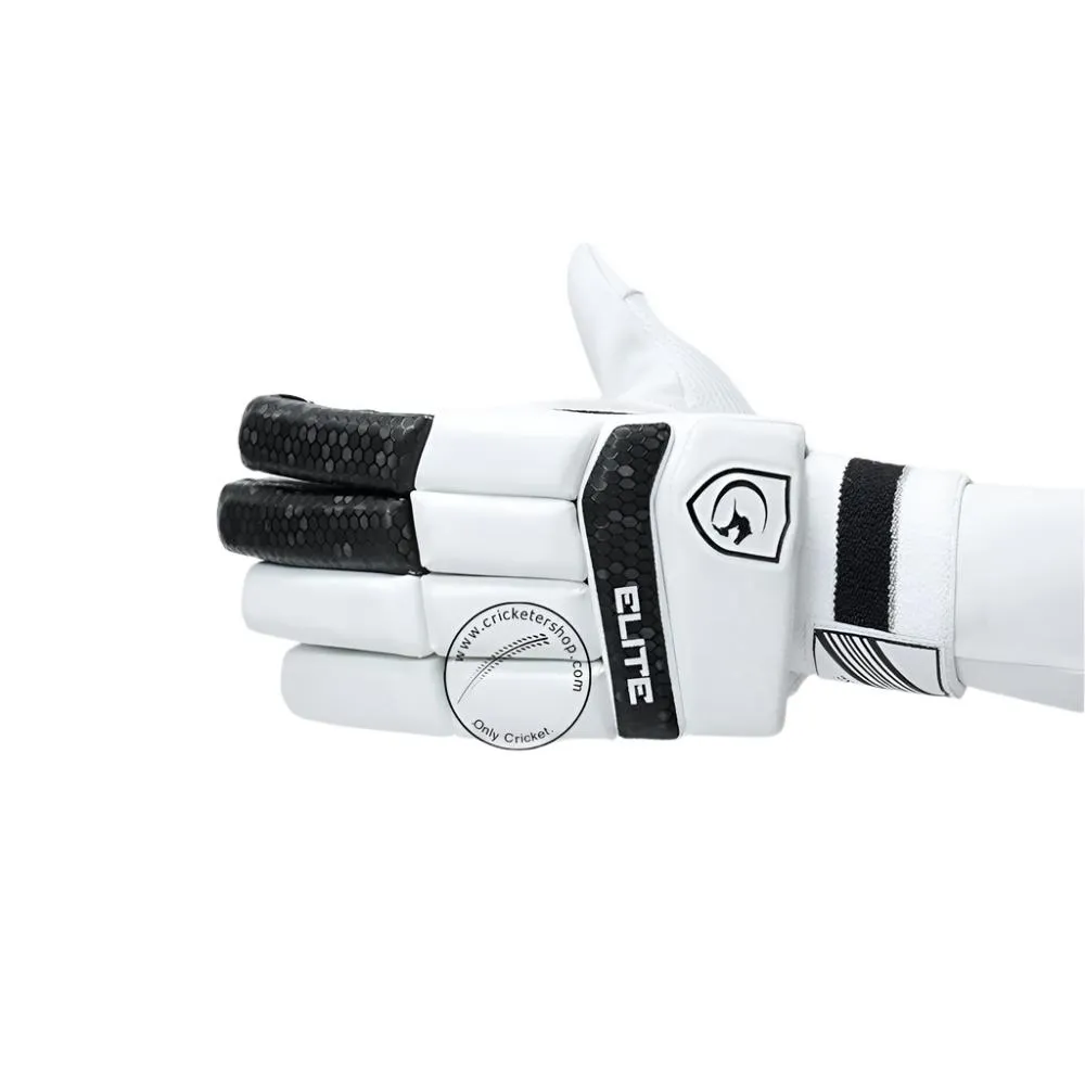 Gortonshire Elite Black & White Cricket Batting Gloves