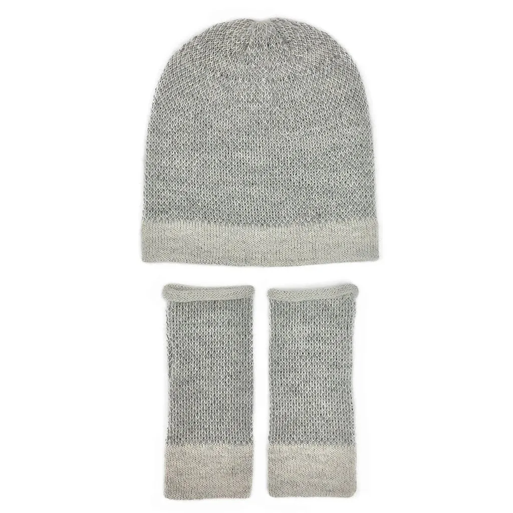Gray Interwoven Alpaca Gloves