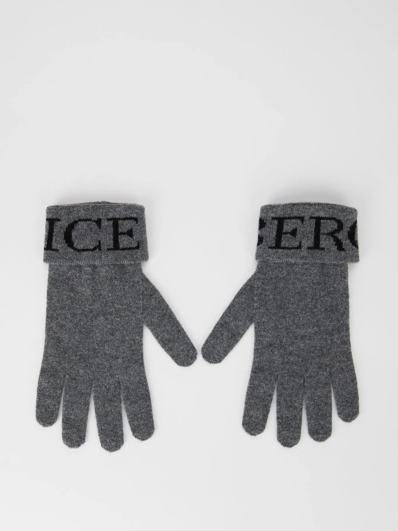 Grey Logo Knitted Gloves