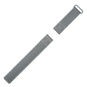 Grey Velcro® Watch Band Ecru Stitches 20mm