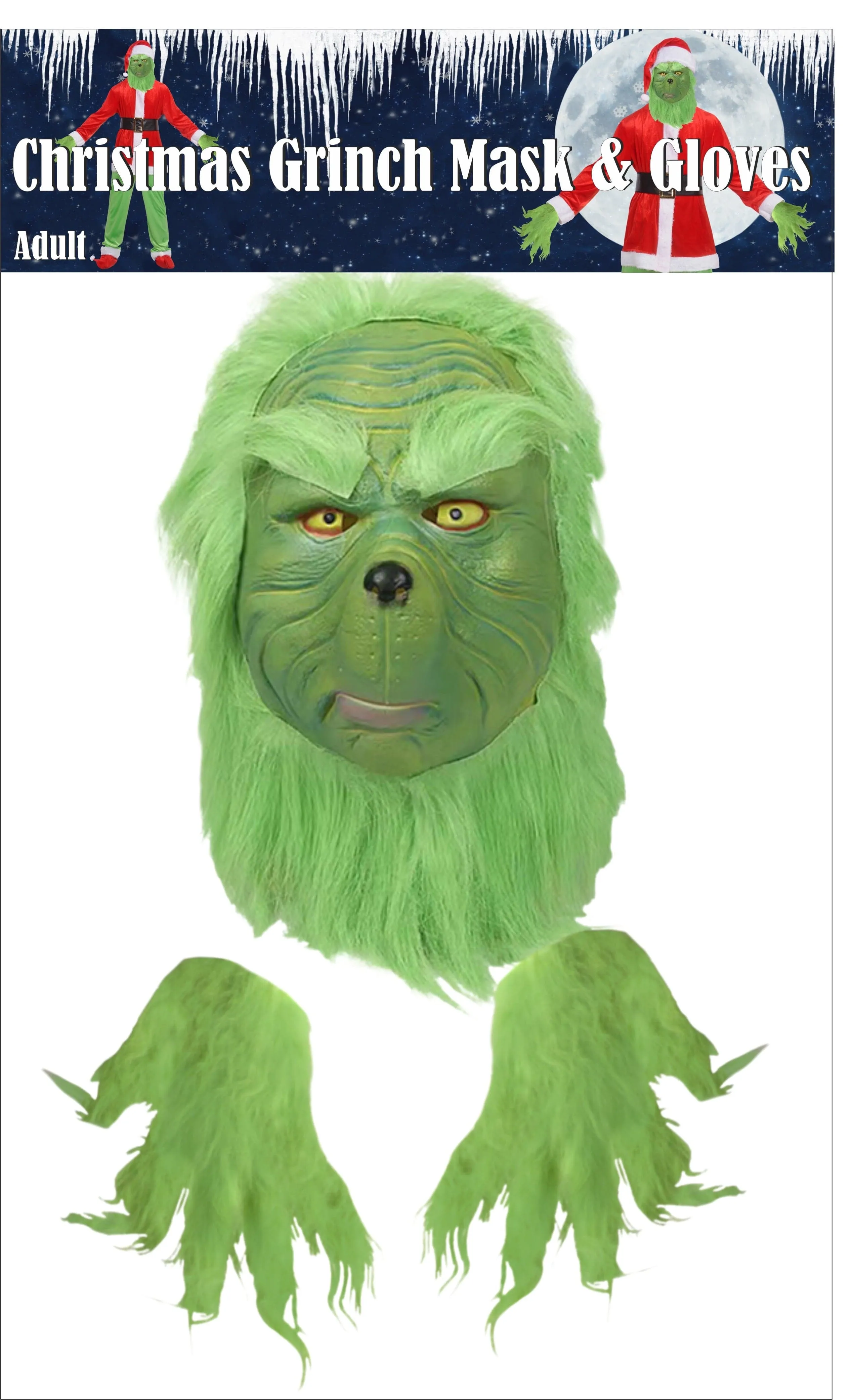 Grinch Mask and Gloves Set