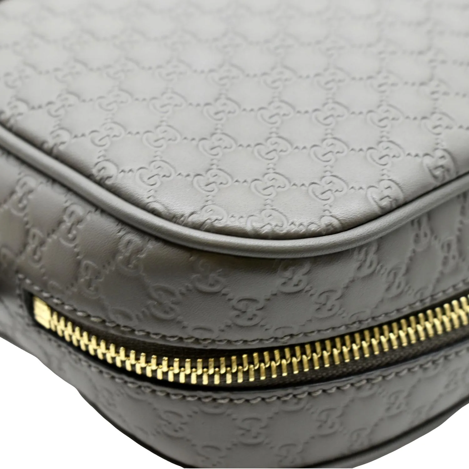 GUCCI Bree GG Leather Crossbody Bag Grey 449413