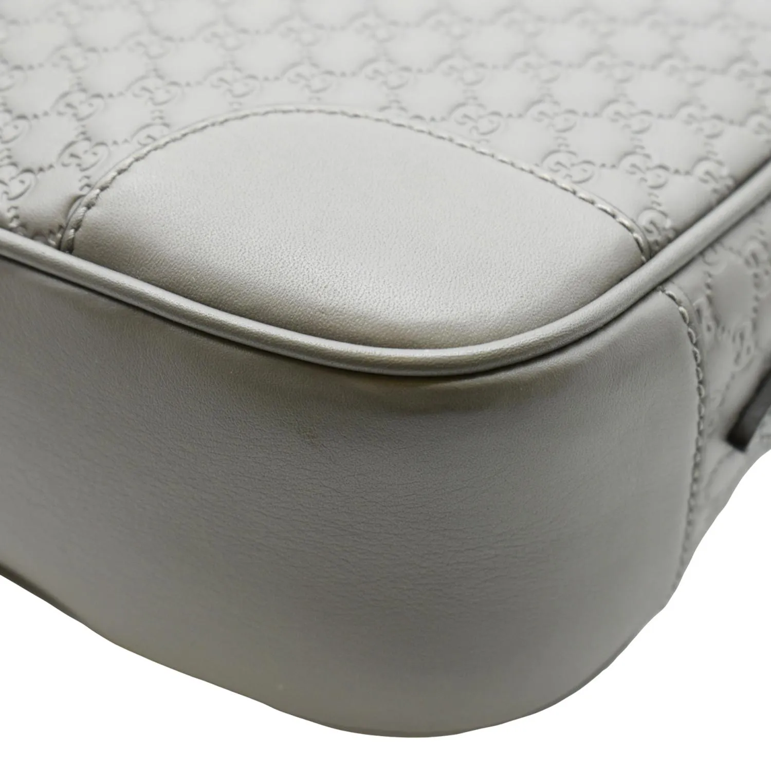 GUCCI Bree GG Leather Crossbody Bag Grey 449413
