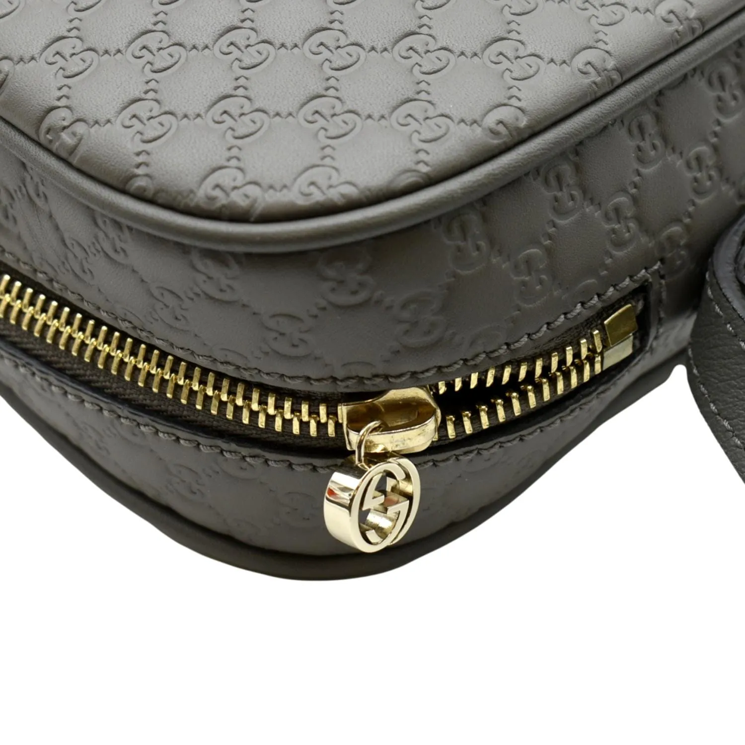 GUCCI Bree GG Leather Crossbody Bag Grey 449413
