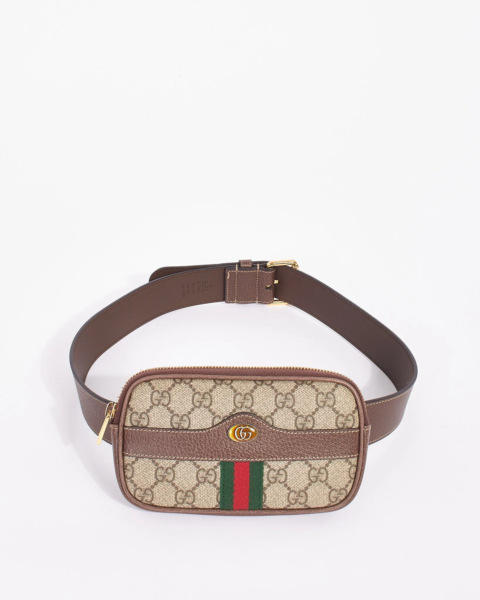 Gucci Brown Canvas GG Supreme Ophidia Mini Belt Bag