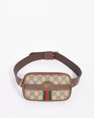 Gucci Brown Canvas GG Supreme Ophidia Mini Belt Bag