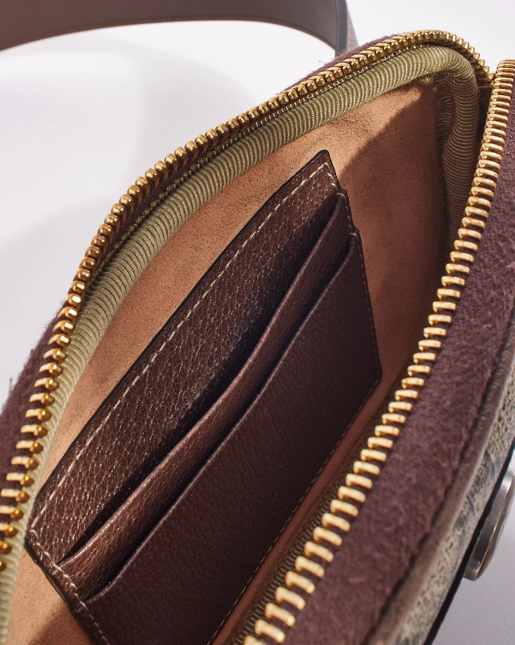 Gucci Brown Canvas GG Supreme Ophidia Mini Belt Bag