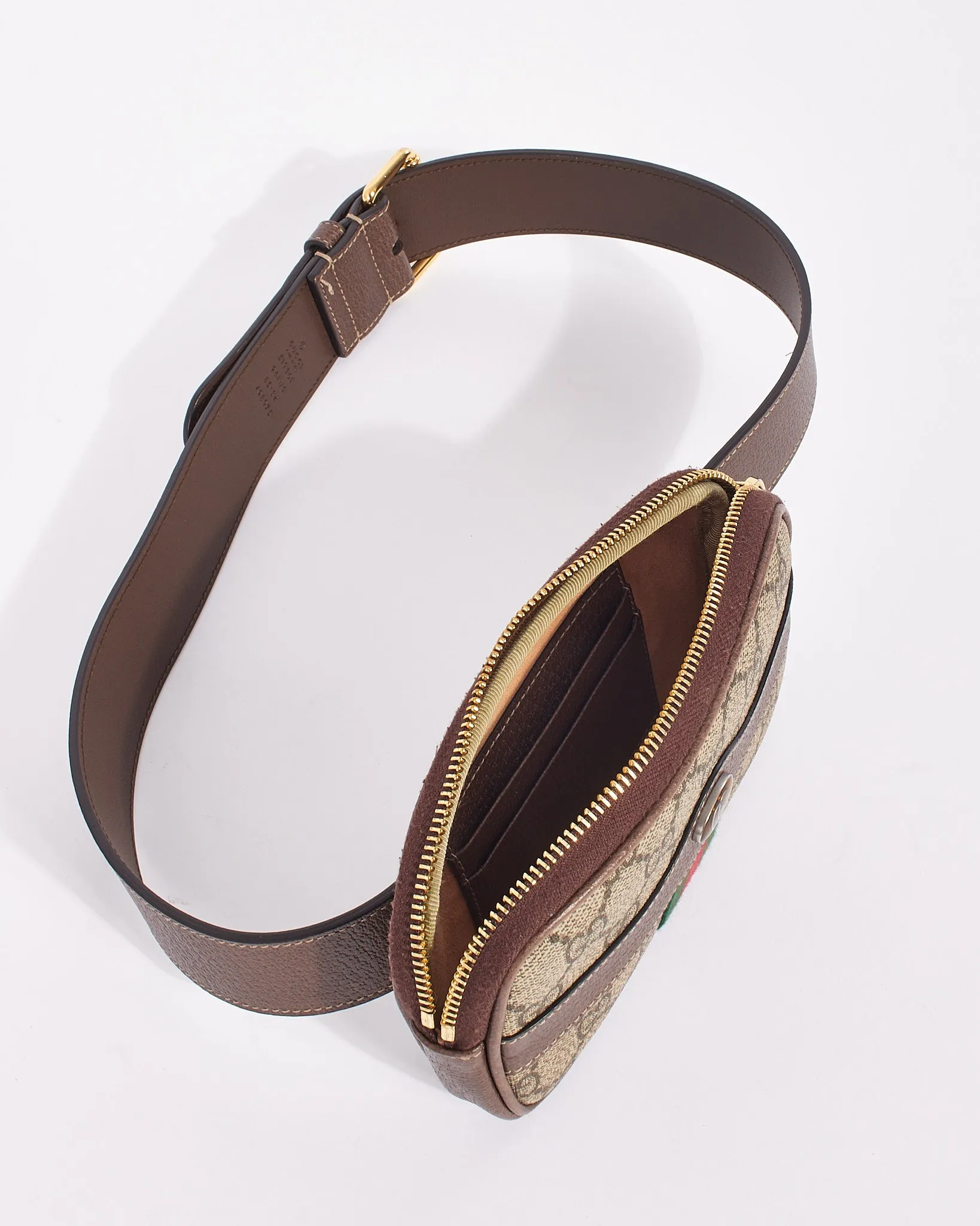 Gucci Brown Canvas GG Supreme Ophidia Mini Belt Bag