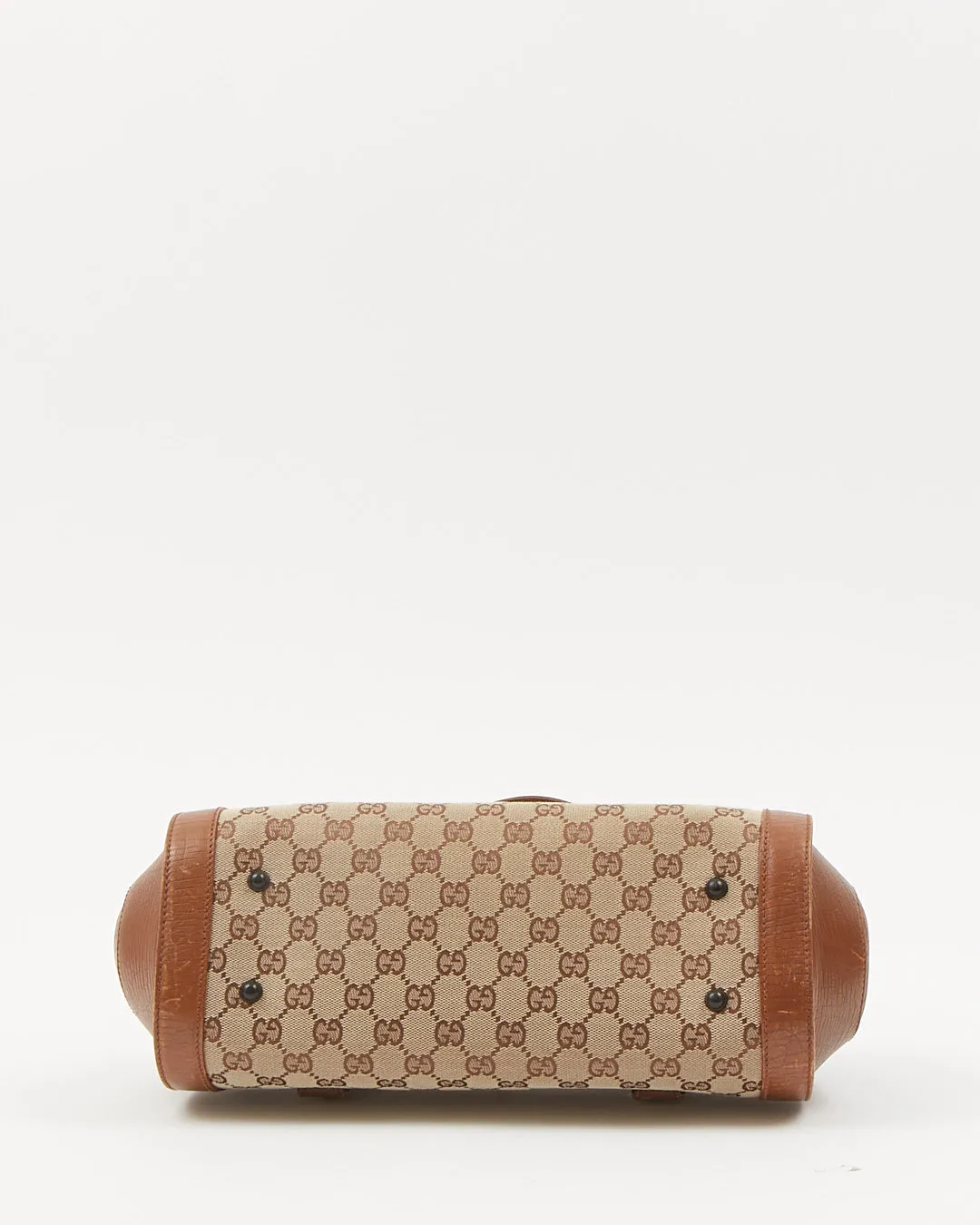 Gucci Brown GG Canvas Bamboo Bullet Bag