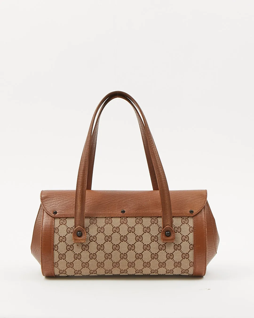 Gucci Brown GG Canvas Bamboo Bullet Bag