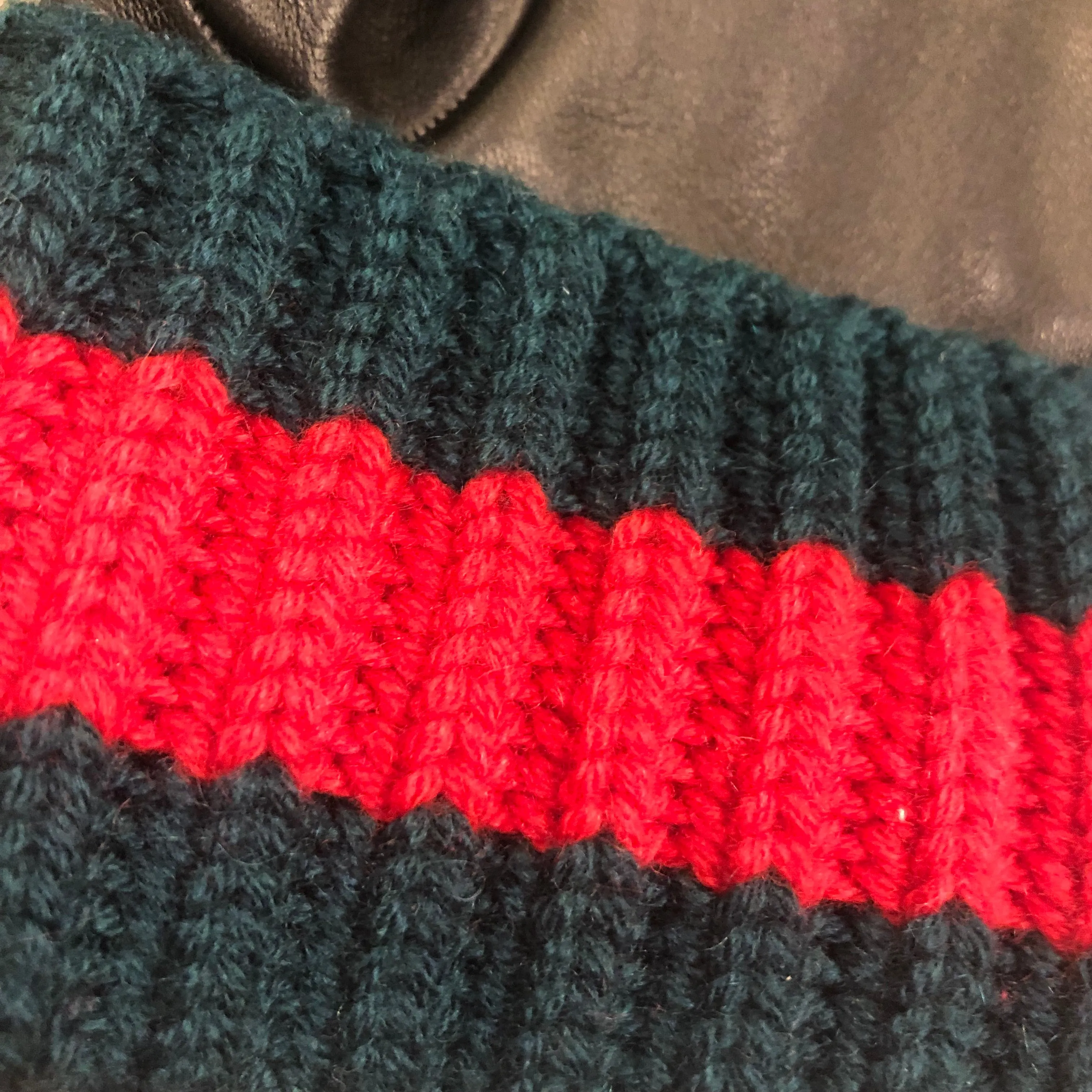 Gucci Lambskin Cashmere Lined Gloves with Knit Web Cuff