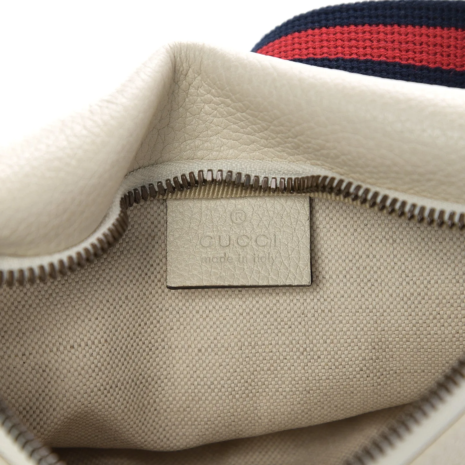 Gucci Logo Belt Bag in White Leather