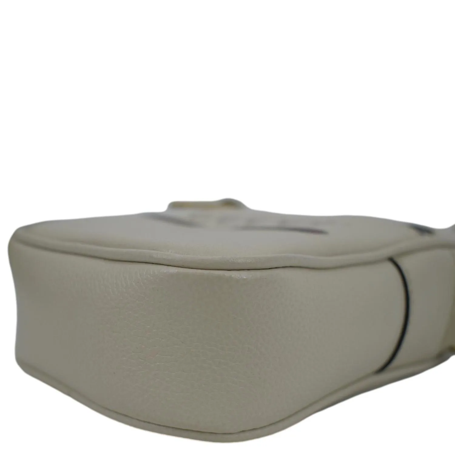 GUCCI Mini Logo Leather Crossbody Messenger Bag Off White 574803