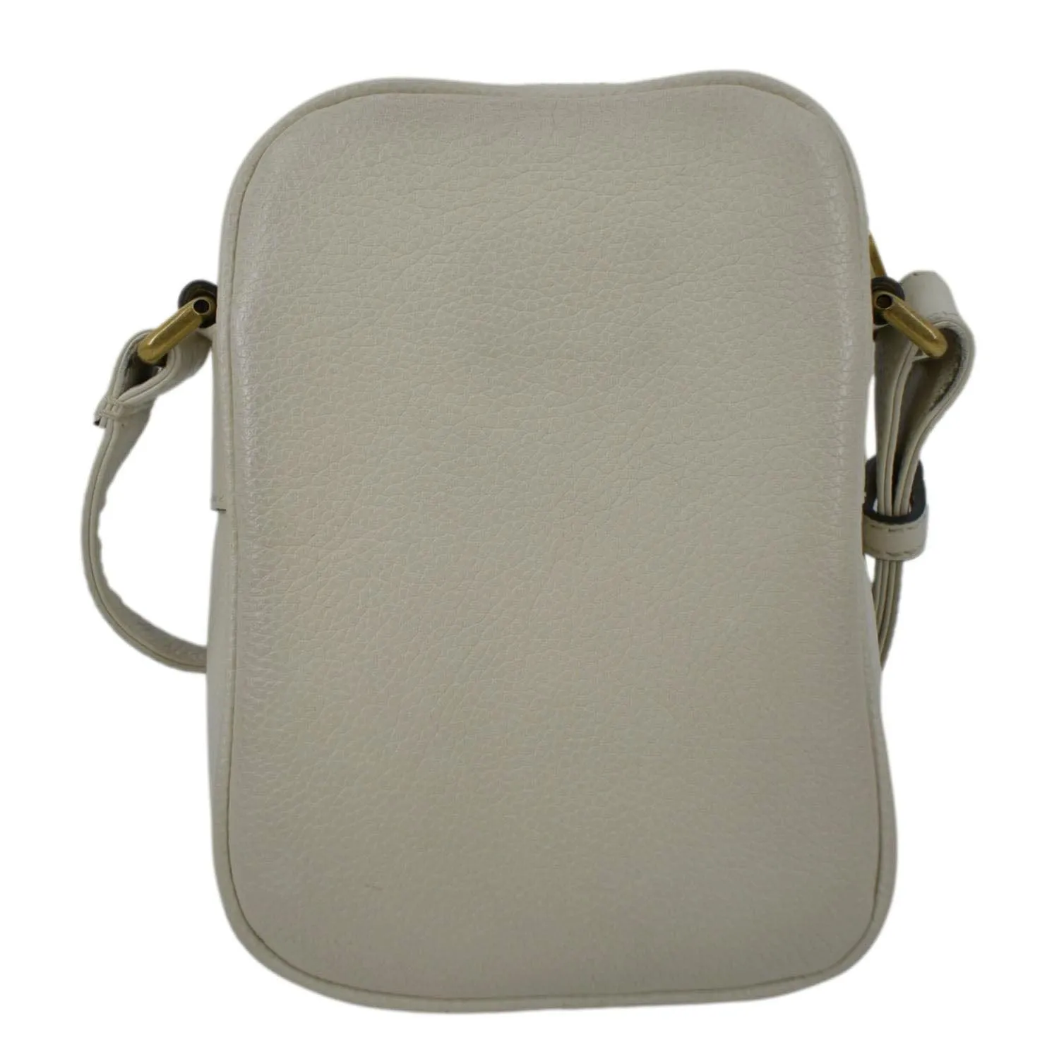GUCCI Mini Logo Leather Crossbody Messenger Bag Off White 574803