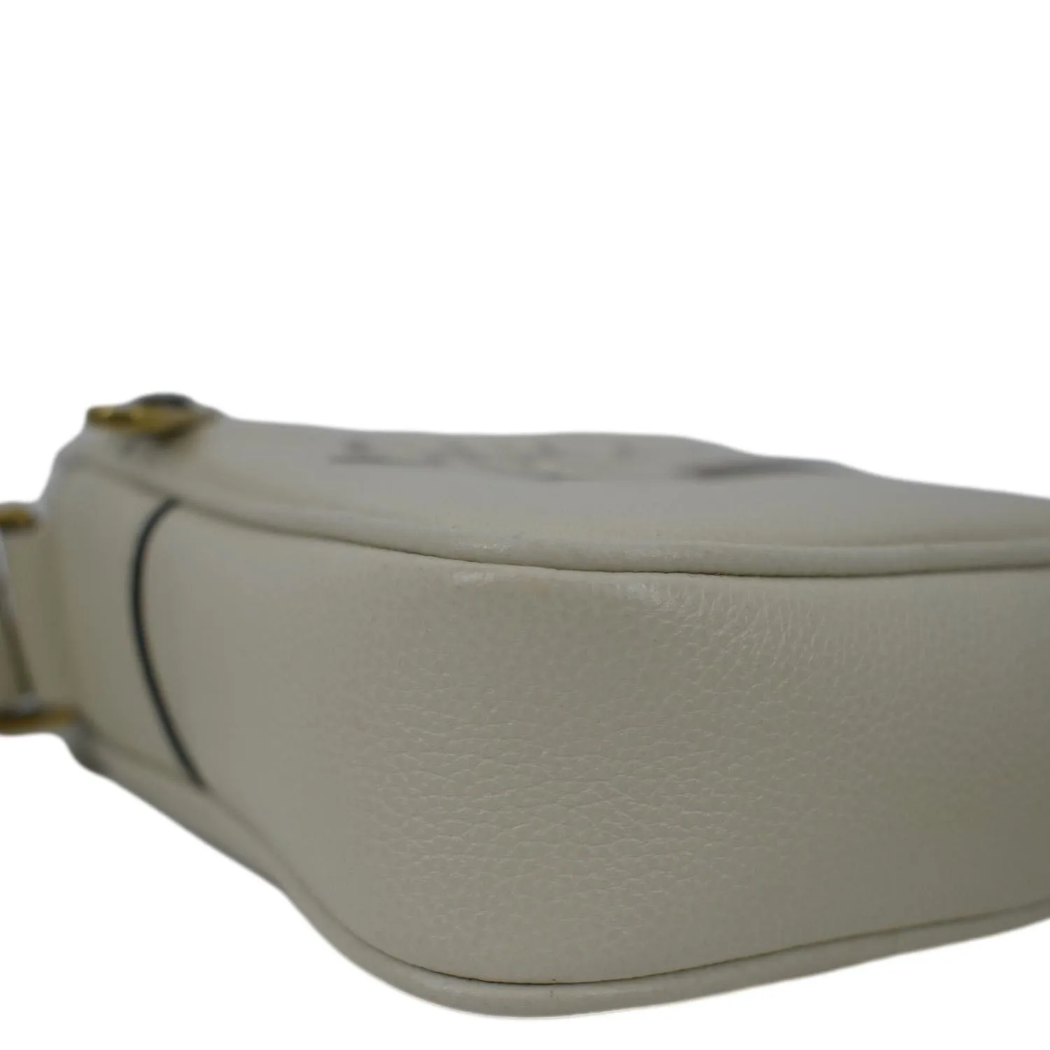 GUCCI Mini Logo Leather Crossbody Messenger Bag Off White 574803
