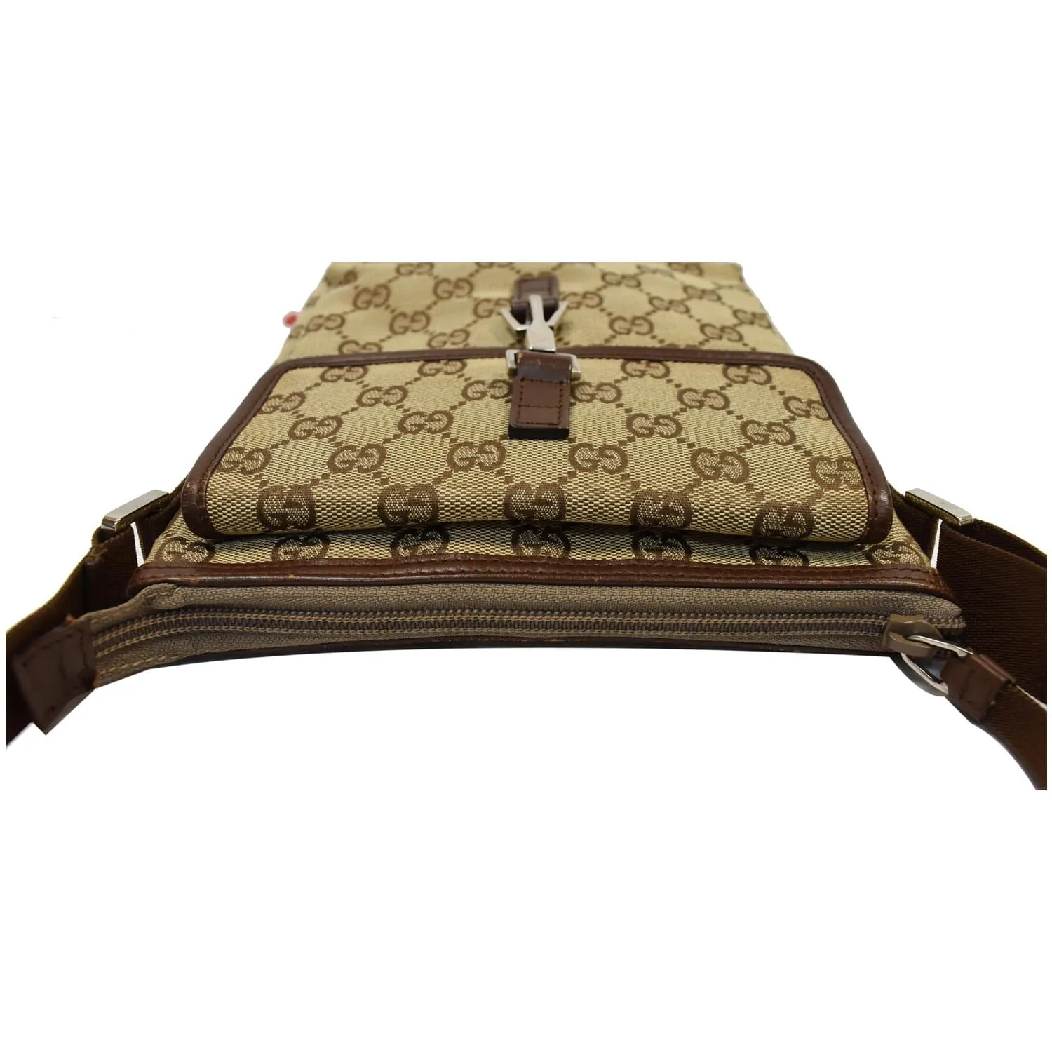 GUCCI Monogram Canvas Small Messenger Bag Brown 92646