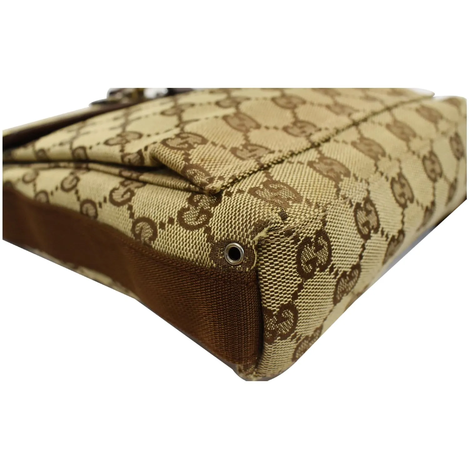 GUCCI Monogram Canvas Small Messenger Bag Brown 92646