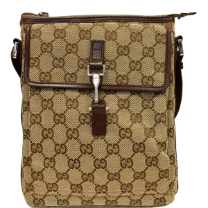 GUCCI Monogram Canvas Small Messenger Bag Brown 92646