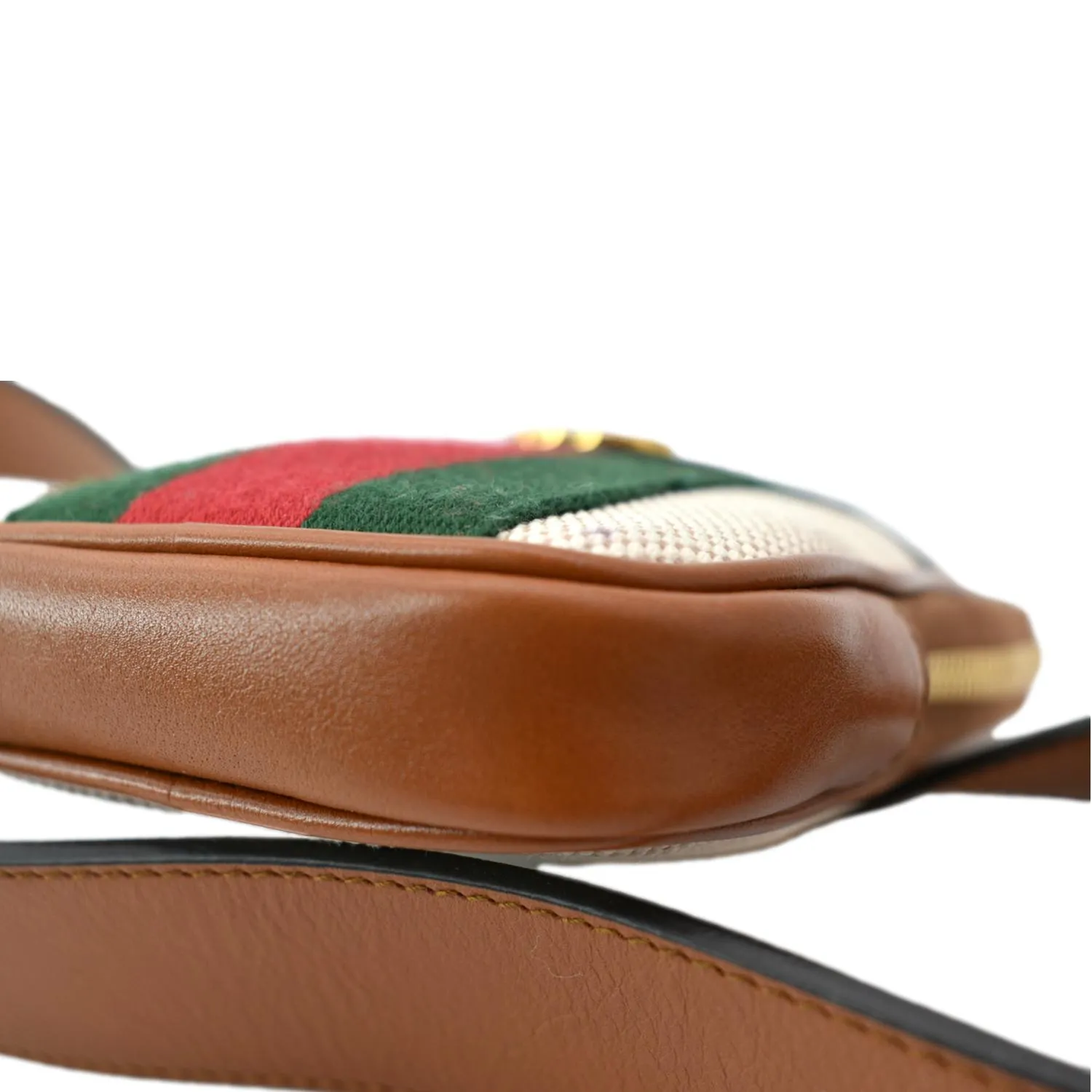 GUCCI Phone Case Vintage Canvas Belt Bag Dark Brown 581519