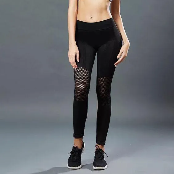 Gym Sports Elastic Mesh Leggings