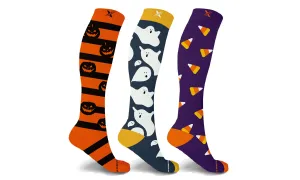 Halloween Themed Knee High Compression Socks (3-Pairs)