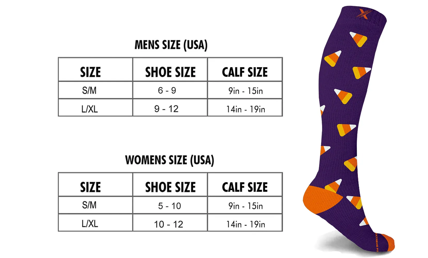 Halloween Themed Knee High Compression Socks (3-Pairs)