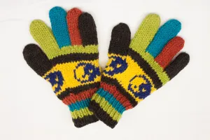 Hand knitted woolen gloves with soft inner fleece liner - unisex