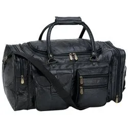 Hand-Sewn Leather 21" Tote Travel Bag Free Shipping