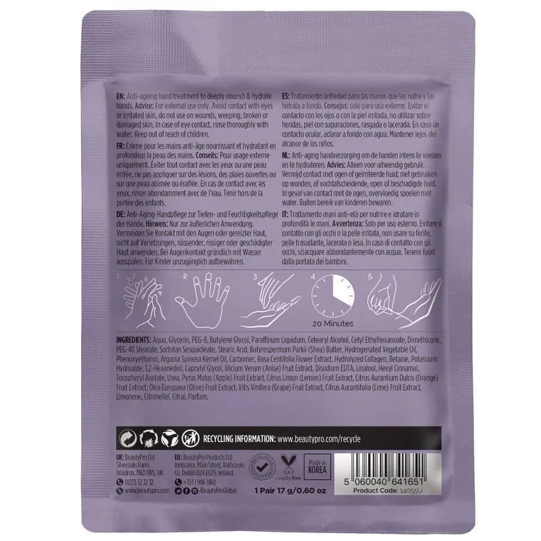 HAND THERAPY Collagen Infused Glove with Removable Finger Tips