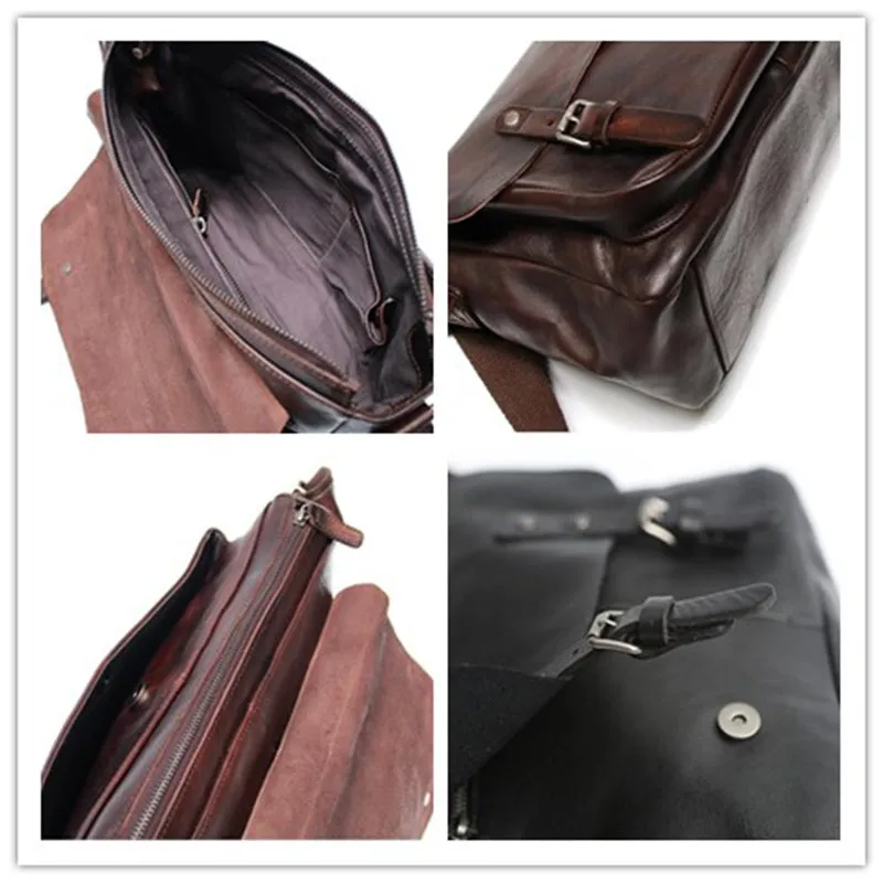 Handmade Men Leather Messenger Bag Full Grain Leather Shoulder Bag Crossbody Bag