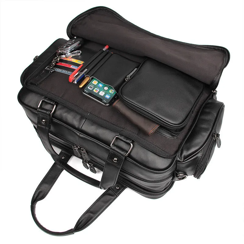 Handmade Top Grain Leather Briefcase Messenger Bag Men's Laptop Bag