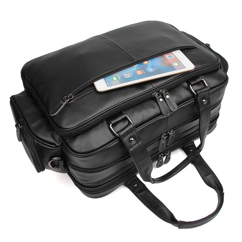 Handmade Top Grain Leather Briefcase Messenger Bag Men's Laptop Bag