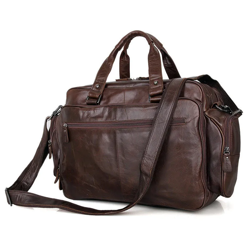 Handmade Top Grain Leather Briefcase Messenger Bag Men's Laptop Bag