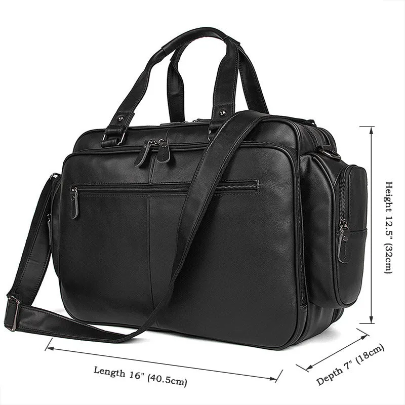Handmade Top Grain Leather Briefcase Messenger Bag Men's Laptop Bag