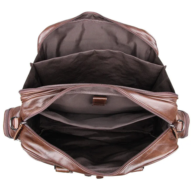 Handmade Top Grain Leather Briefcase Messenger Bag Men's Laptop Bag