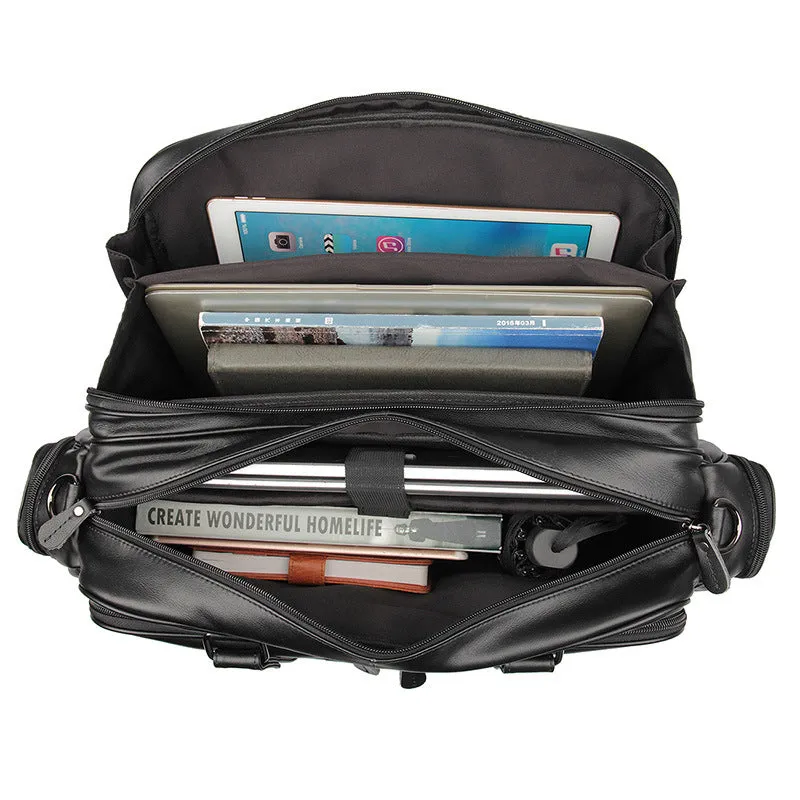 Handmade Top Grain Leather Briefcase Messenger Bag Men's Laptop Bag