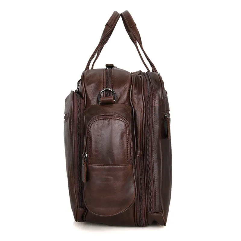 Handmade Top Grain Leather Briefcase Messenger Bag Men's Laptop Bag