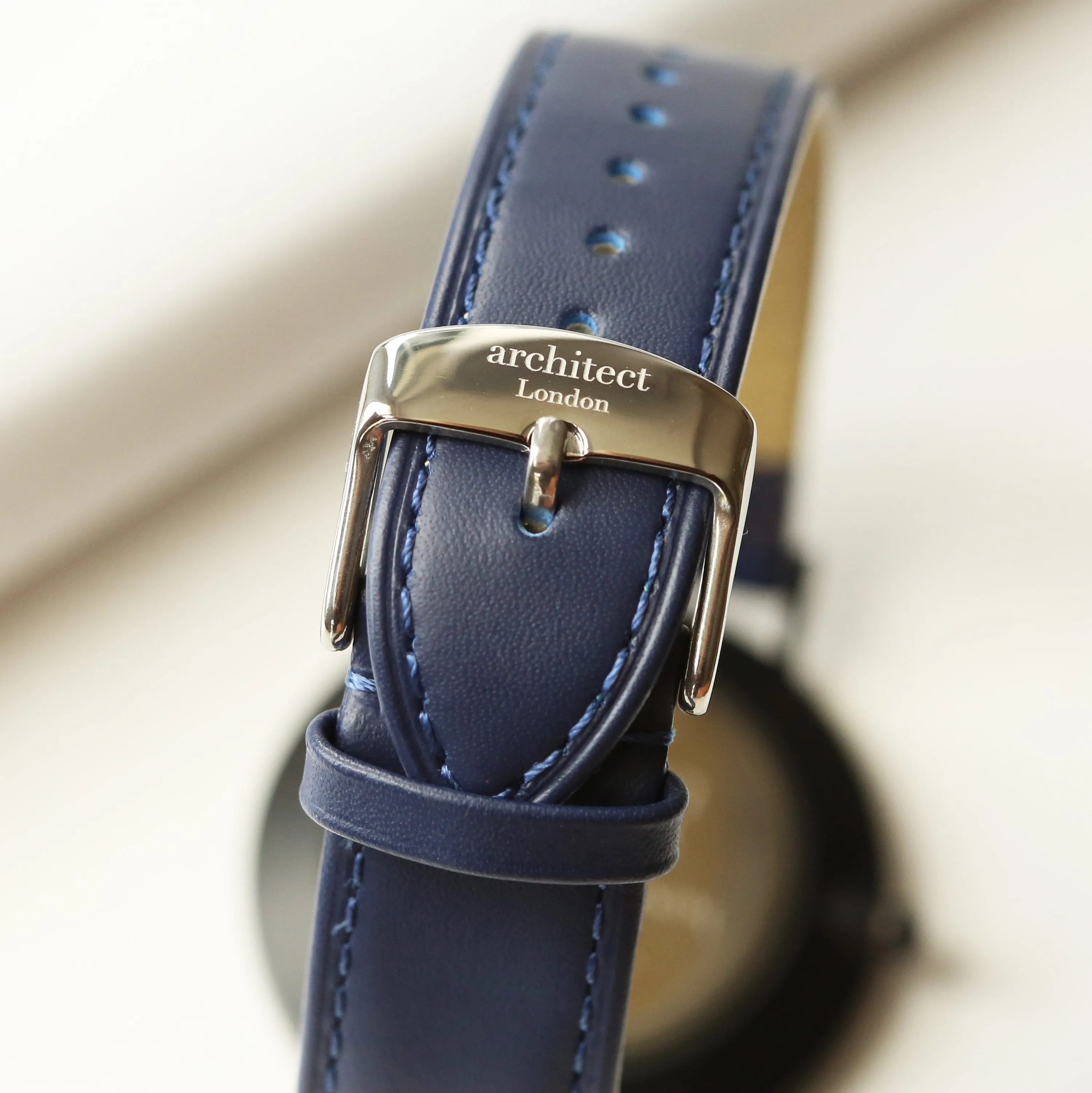 Handwriting Engraving - Men's Architect Zephyr   Admiral Blue Strap