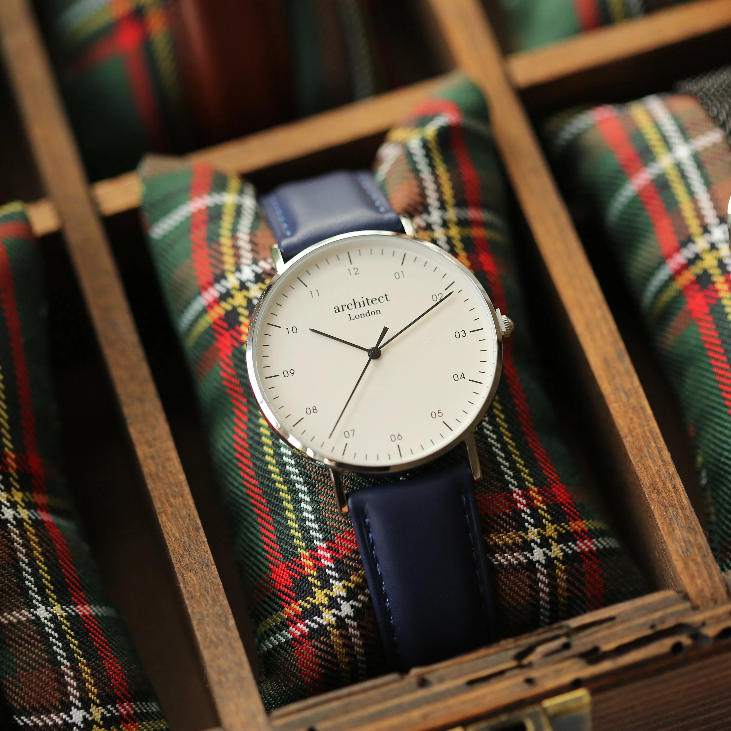 Handwriting Engraving - Men's Architect Zephyr   Admiral Blue Strap
