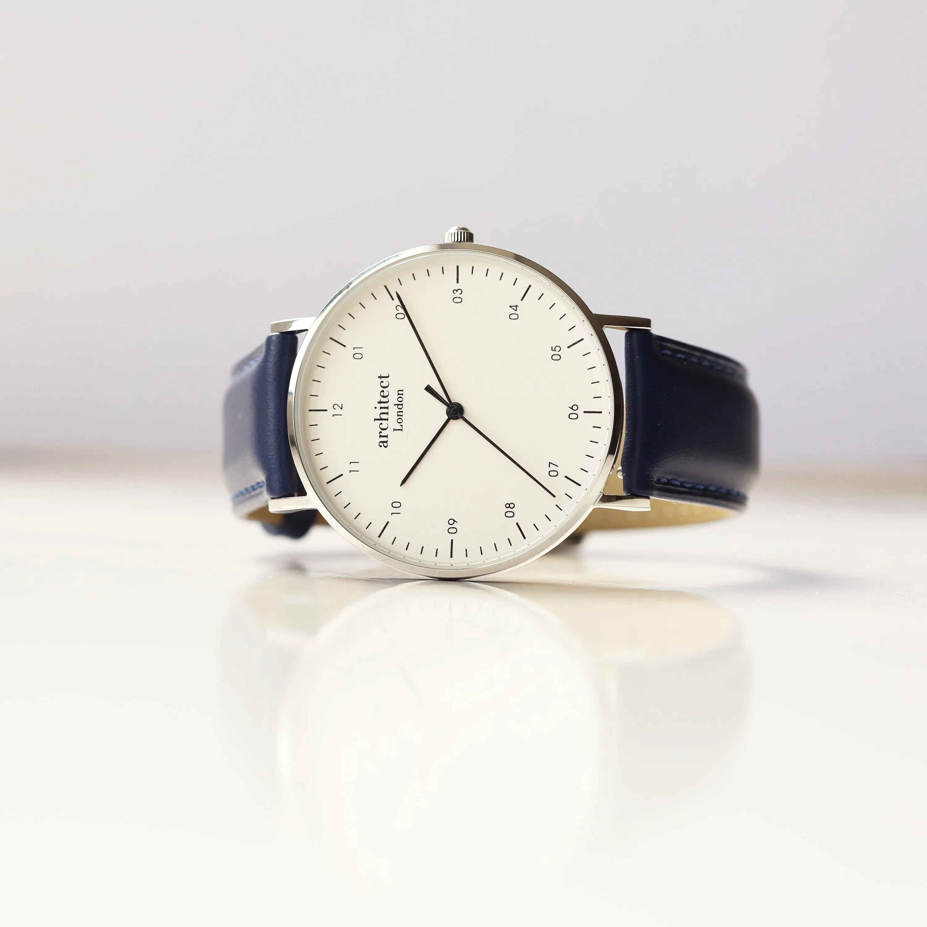 Handwriting Engraving - Men's Architect Zephyr   Admiral Blue Strap